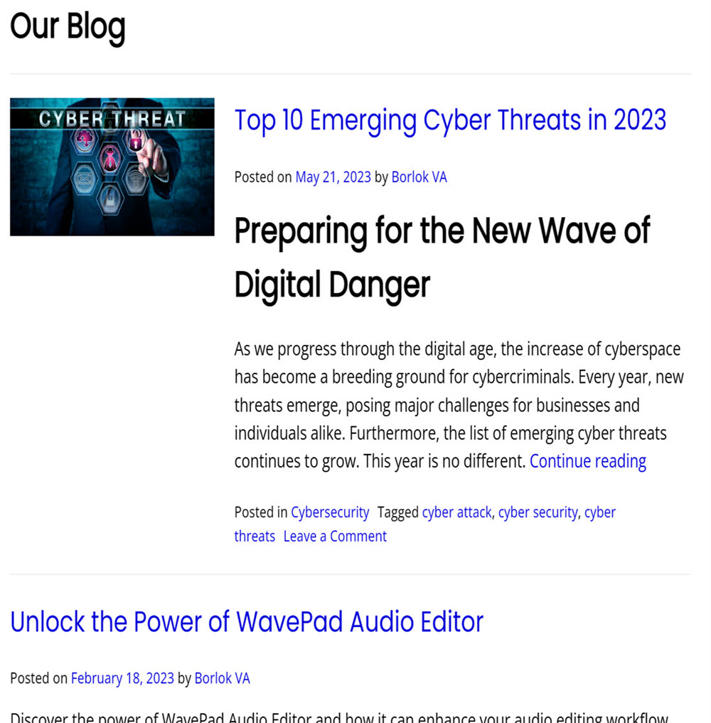 image of website blog